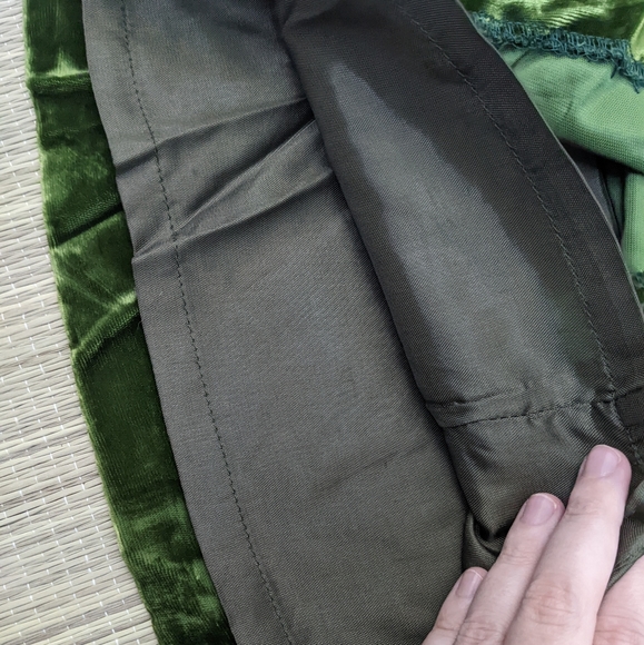 Y2K mini mini skirt Talula Babaton size 6/28w Green Crushed Velvet - Picture 5 of 6